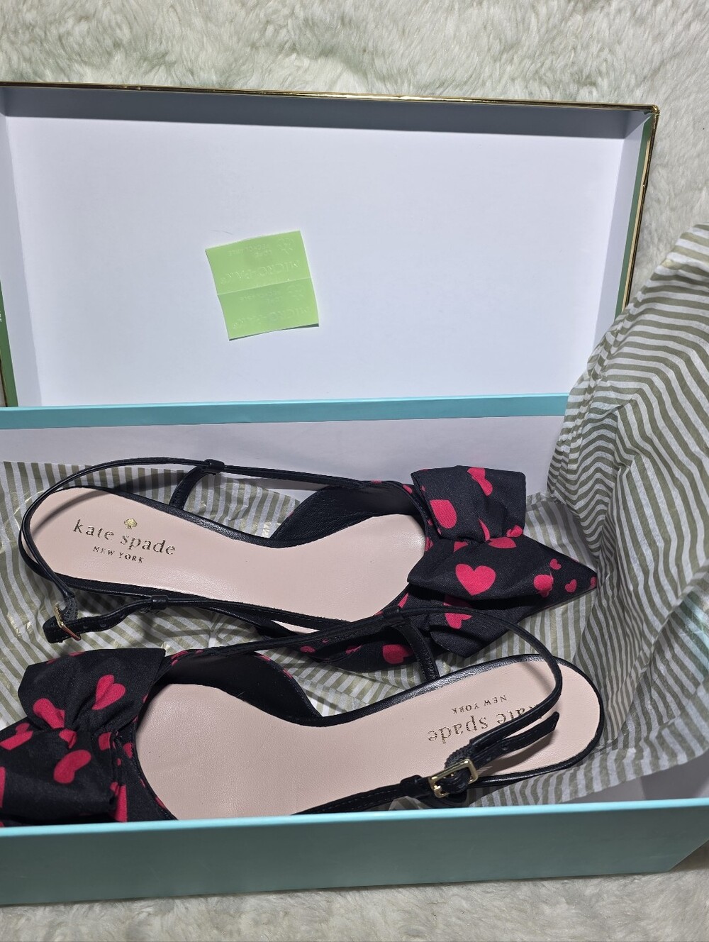 Kate Spade Daxton Heart Bow Pointed Toe Kitten Heel Slingback Pumps 7.5 M - Picture 2 of 13